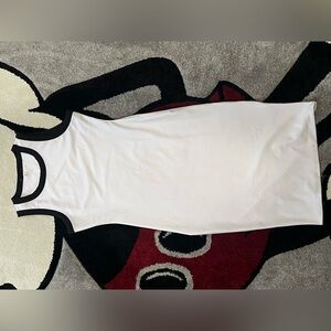 White Tank Dress with Black Trim